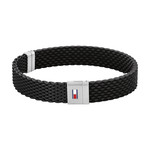 Bracelet TOMMY HILFIGER acier et silicone noir - vue 1