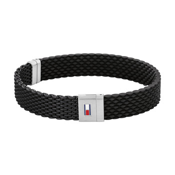 Bracelet TOMMY HILFIGER acier et silicone noir