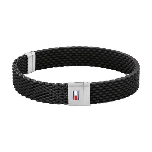 TOMMY HILFIGER steel and black silicone bracelet