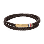 Bracelet TOMMY HILFIGER cuir marron - vue 1