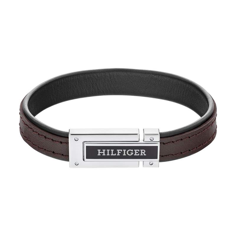 Bracelet TOMMY HILFIGER cuir marron - vue 1