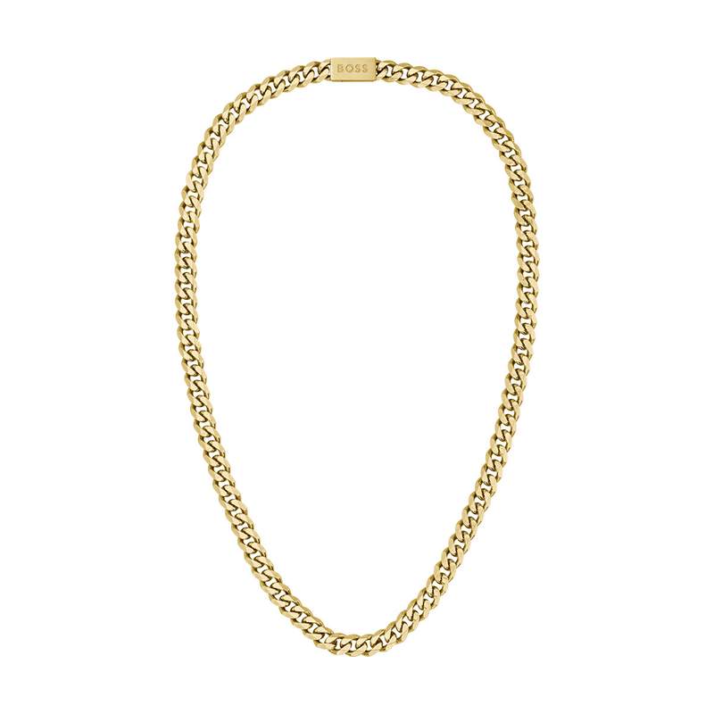 Collier  BOSS acier doré - vue 1