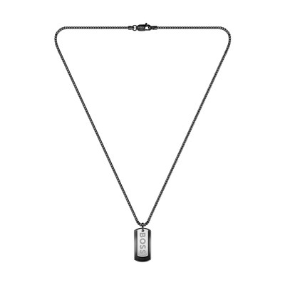 Collier BOSS acier noir - vue 1