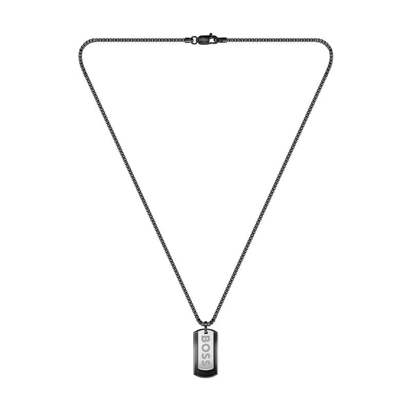 Collier BOSS acier noir - vue 1