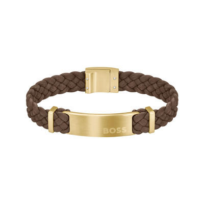 Bracelet BOSS acier marron foncé 19 cm