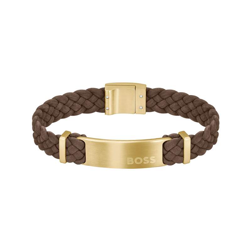 Bracelet BOSS acier marron foncé 19 cm - vue 1