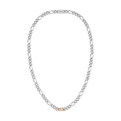 Collier BOSS acier 2tons maille alternée