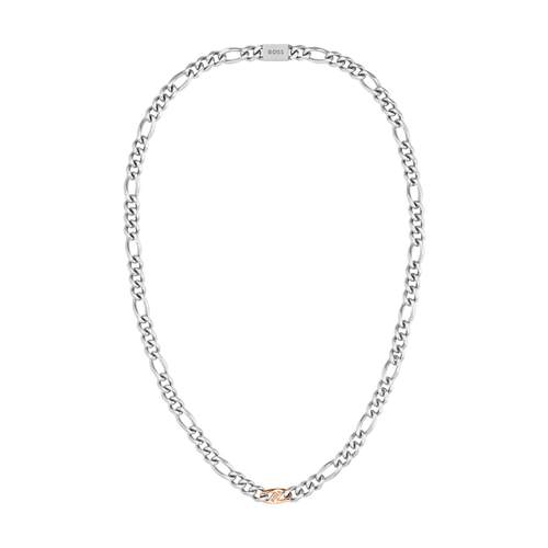 Collier BOSS acier 2tons maille alternée
