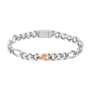 Bracelet BOSS acier doré rose 17,5 cm
