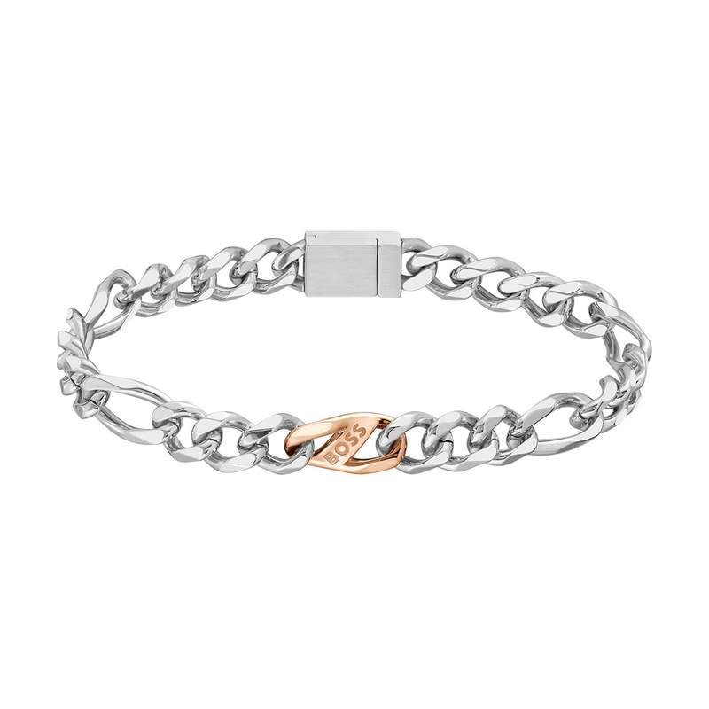 Bracelet BOSS acier doré rose 17,5 cm - vue 1