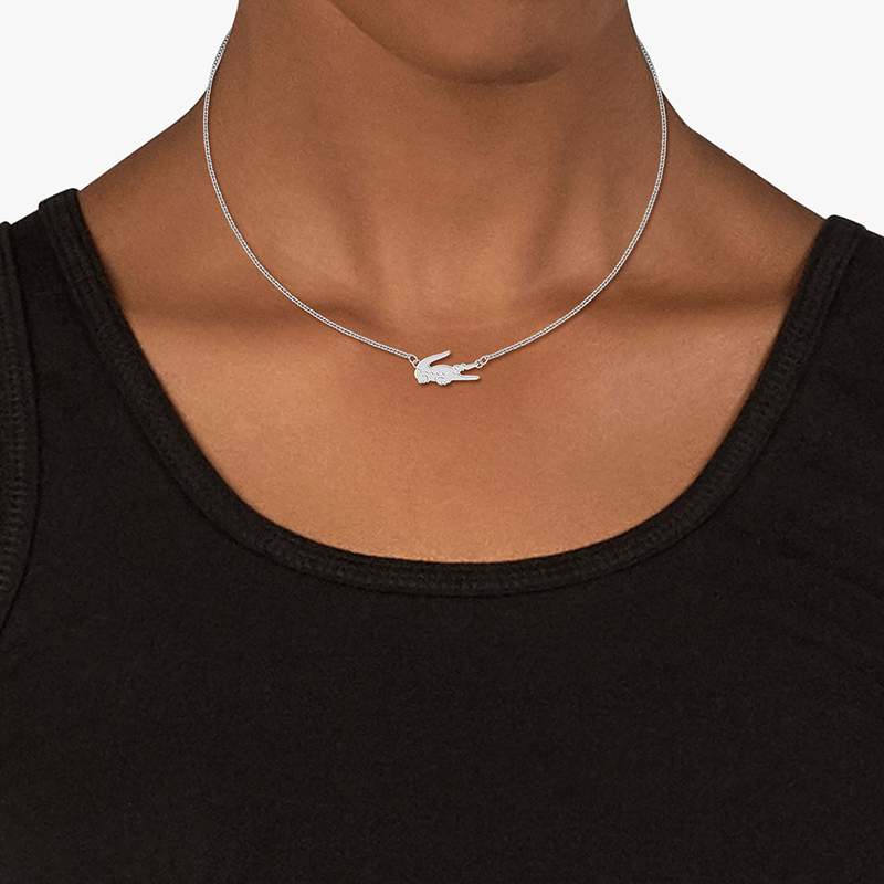 Collier LACOSTE acier - vue porté 1