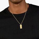 Collier LACOSTE acier doré - vue porté 1