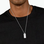 Collier LACOSTE acier - vue porté 1