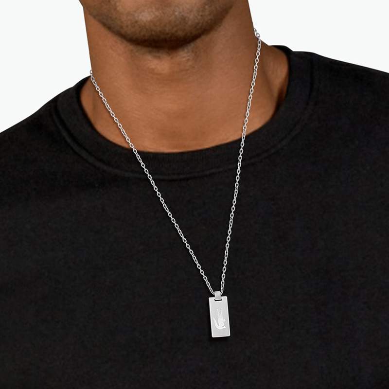 Collier LACOSTE acier - vue porté 1