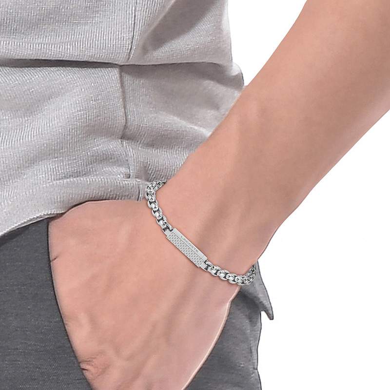 Bracelet LACOSTE acier 19 cm - vue porté 1