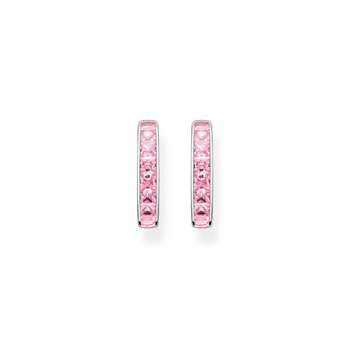 THOMAS SABO silver hoop earrings 925 pink stones.