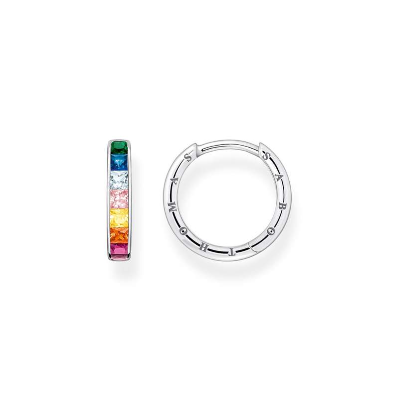 THOMAS SABO-oorbellen van 925 zilver met veelkleurige steentjes - afbeelding 1