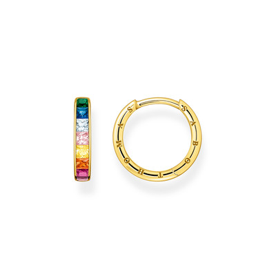 Créoles THOMAS SABO argent 925 doré zirconias multicolores - vue 1