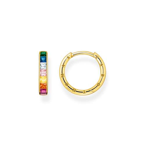THOMAS SABO zilveren oorbellen 925 goud veelkleurige zirkonia's