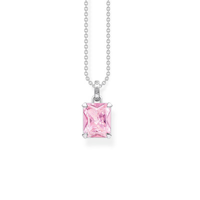 Collier THOMASS ABO argent 925 zirconia rose - vue 1
