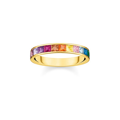 Bague THOMAS SABO argent 925 doré zirconias multicolores