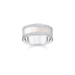 Bague THOMAS SABO argent 925 zirconias et émail nacré - vue 1