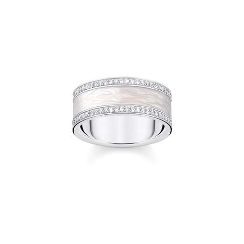 Bague THOMAS SABO argent 925 zirconias et émail nacré