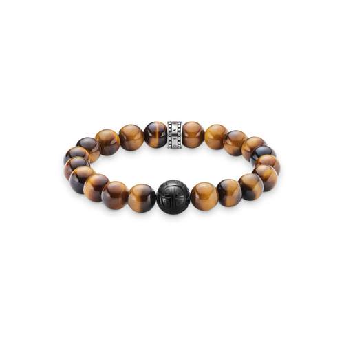 Bracelet THOMAS SABO argent 925 obsidienne noire et oeil de tigre