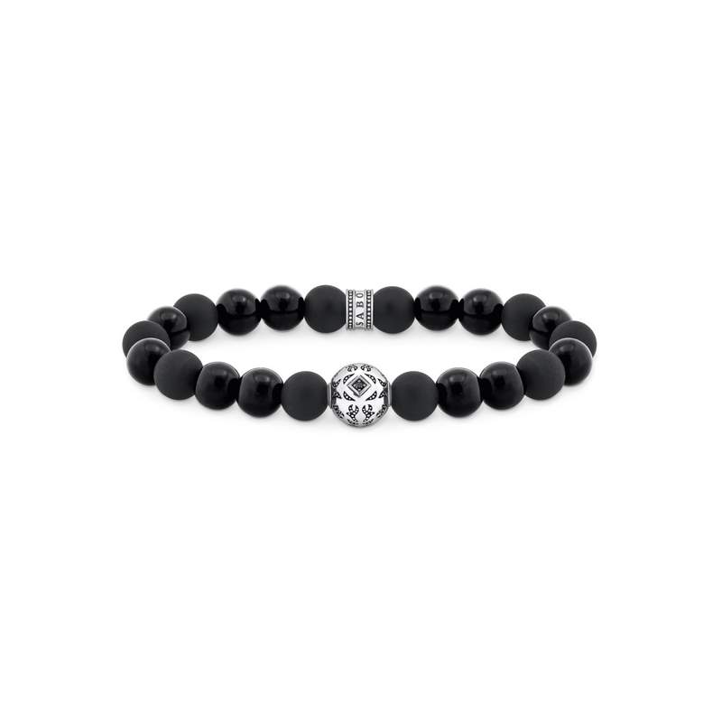 Bracelet THOMAS SABO argent 925 obsidiennes noires - vue 1