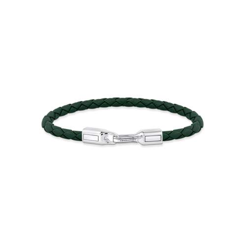THOMAS SABO-armband van 925 zilver met groen leer