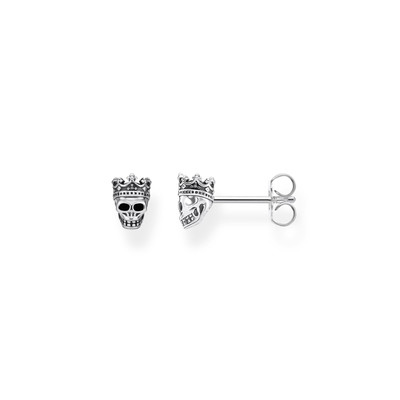 Boucles d'oreilles THOMAS SABO argent tête de mort et zirconias