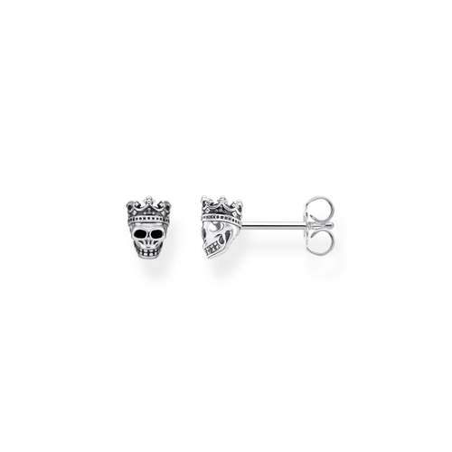 Boucles d'oreilles THOMAS SABO argent tête de mort et zirconias