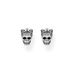 Boucles d'oreilles THOMAS SABO argent tête de mort et zirconias - vue 2