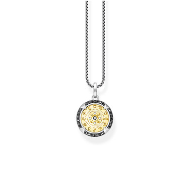 Collier THOMAS SABO argent 925 bicolore signes du zodiaque et zirconias 50 cm