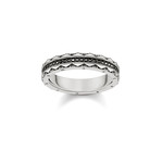 Bague THOMAS SABO argent 925 zirconias noirs - vue 1