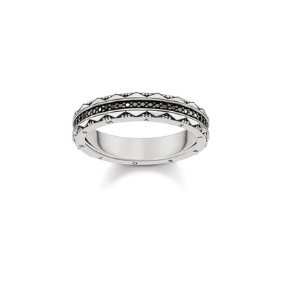 Bague THOMAS SABO argent 925 zirconias noirs - vue 1