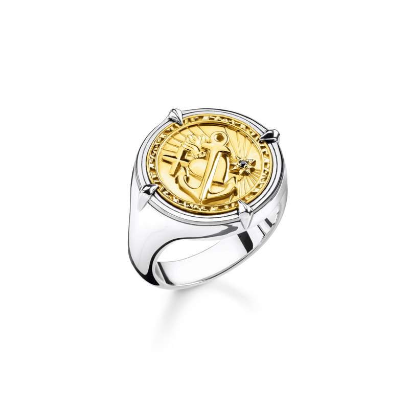 Bague THOMAS SABO argent 925 bicolore Foi, Amour et Espoir zirconias - vue 1