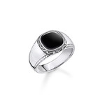 Chevalière THOMAS SABO argent 925 onyx noir - vue 1