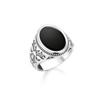 Chevalière THOMAS SABO argent 925 onyx noir - vue 1