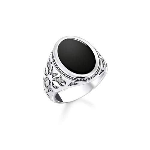 Chevalière THOMAS SABO argent 925 onyx noir
