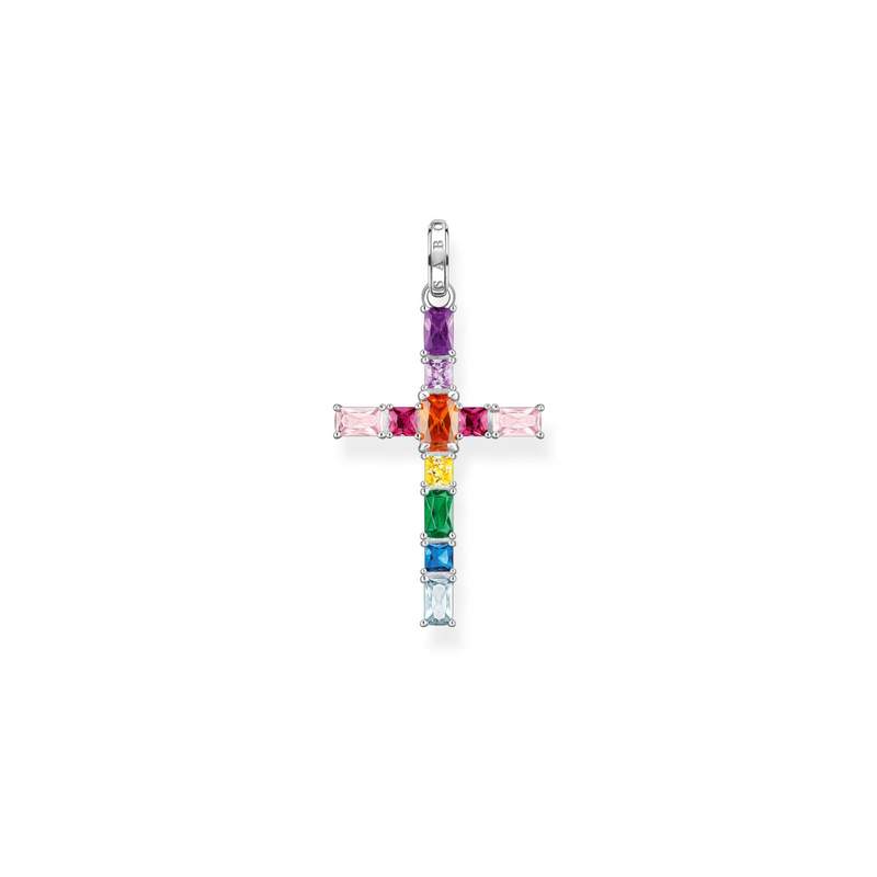 Pendentif THOMAS SABO croix argent spinelles et zirconias - vue 1