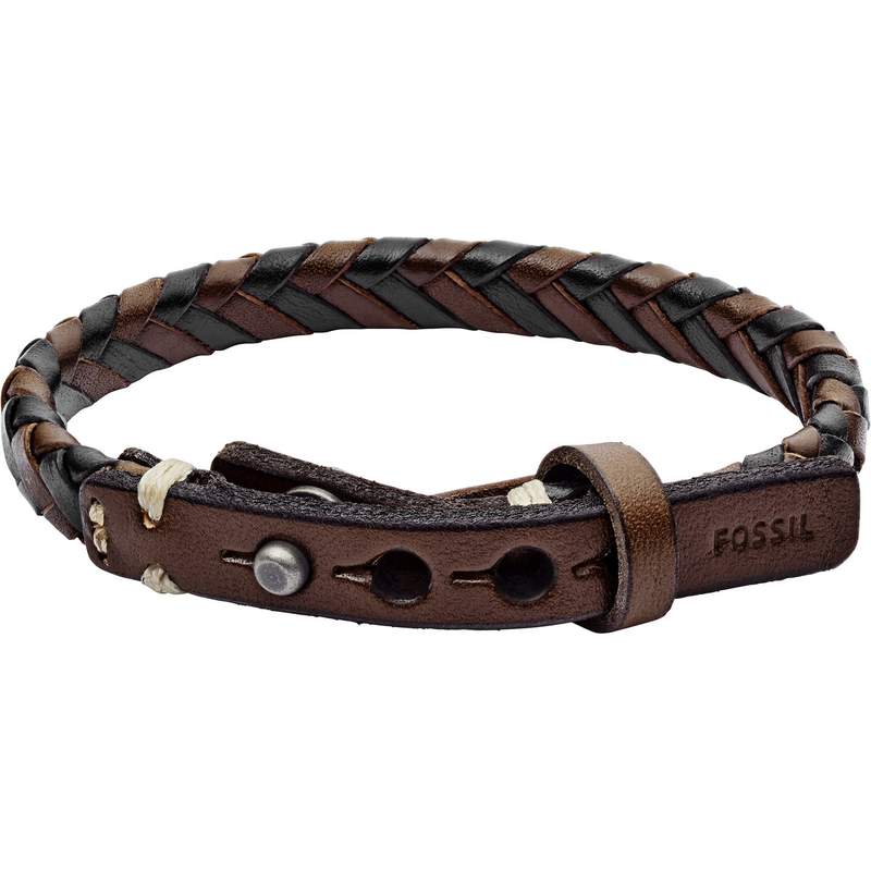 Bracelet FOSSIL cuir marron - vue D1