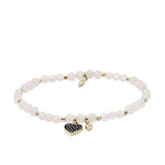 Bracelet FOSSIL doré rose quartz - vue 1