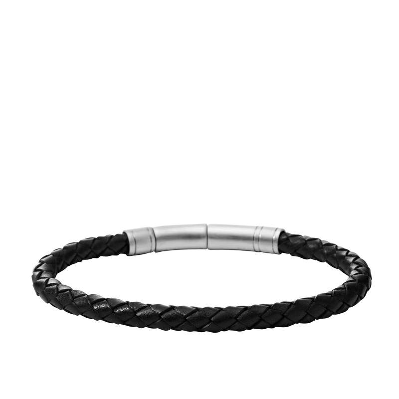 Bracelet FOSSIL cuir noir - vue 1