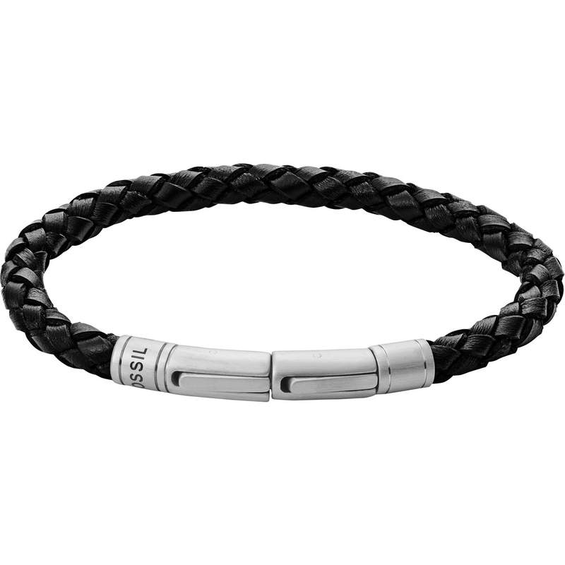 Bracelet FOSSIL cuir noir - vue D1