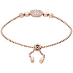 Bracelet FOSSIL acier inoxydable doré rose nacres et strass. - vue D1