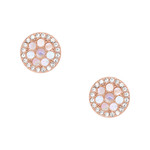 Boucles d'oreilles FOSSIL acier inoxydable doré rose nacres - vue 2