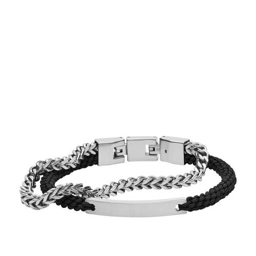 FOSSIL braided nylon steel bracelet 19.5 cm