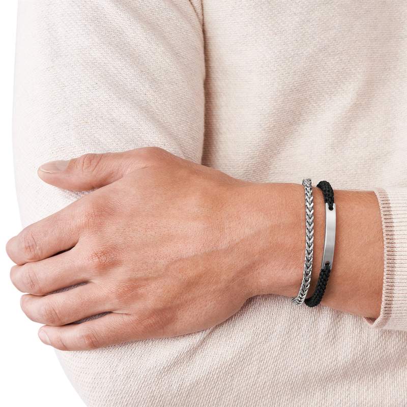 Bracelet FOSSIL acier nylon tressé 19,5 cm - vue porté 1