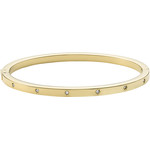 Bracelet FOSSIL acier inoxydable doré rigide strass - vue D1